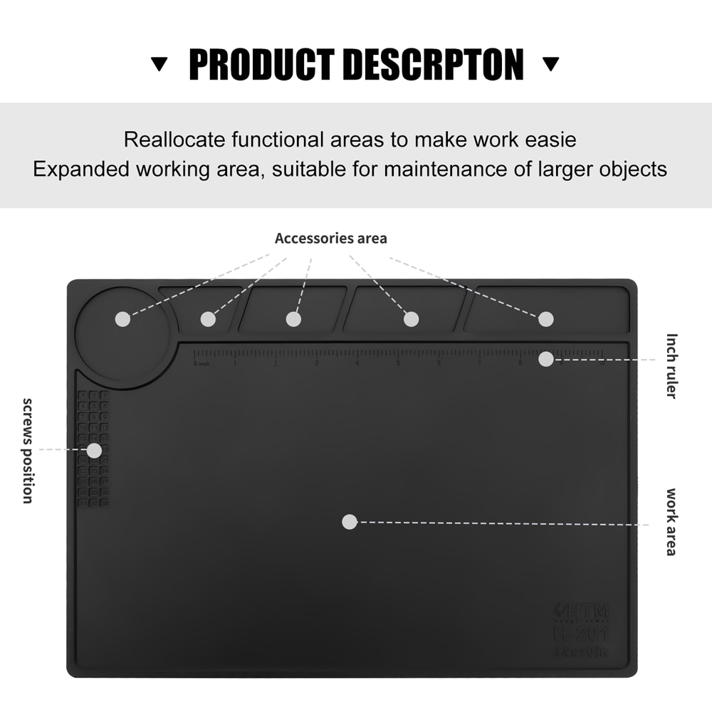Tapis d'isolation thermique ESD - Pour La Réparation & Résistant à la chaleur - Plate-forme pour station de soudage BGA – Image 2