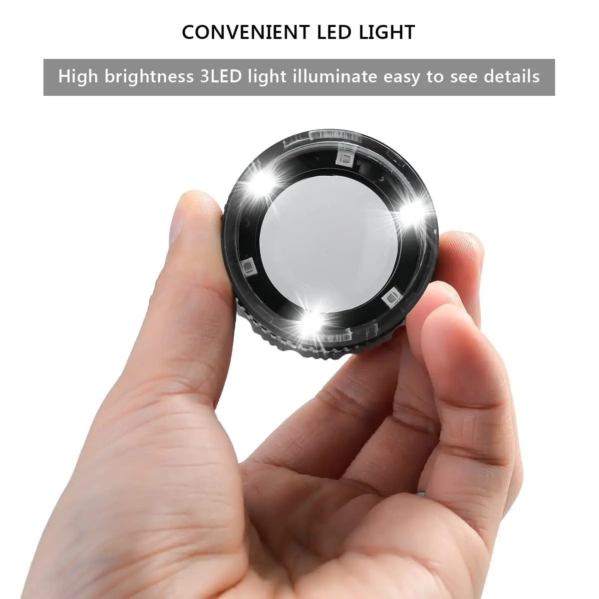 Loupe portative 30X avec échelle LED lumière UV Loupe cylindrique réglable focale HD Loupe bijoux outil lecture Loupe – Image 3