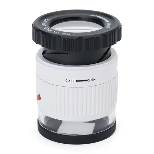 Loupe portative 30X avec échelle LED lumière UV Loupe cylindrique réglable focale HD Loupe bijoux outil lecture Loupe – Image 8