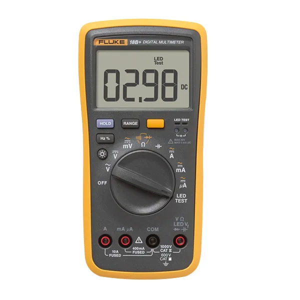 Multimètre à plage numérique automatique Fluke, DMM, AC, DC, Diode, R/C, Testeur de courant de tension, Original, 15B +, 17B +, 18B +, Fluke12E + – Image 2