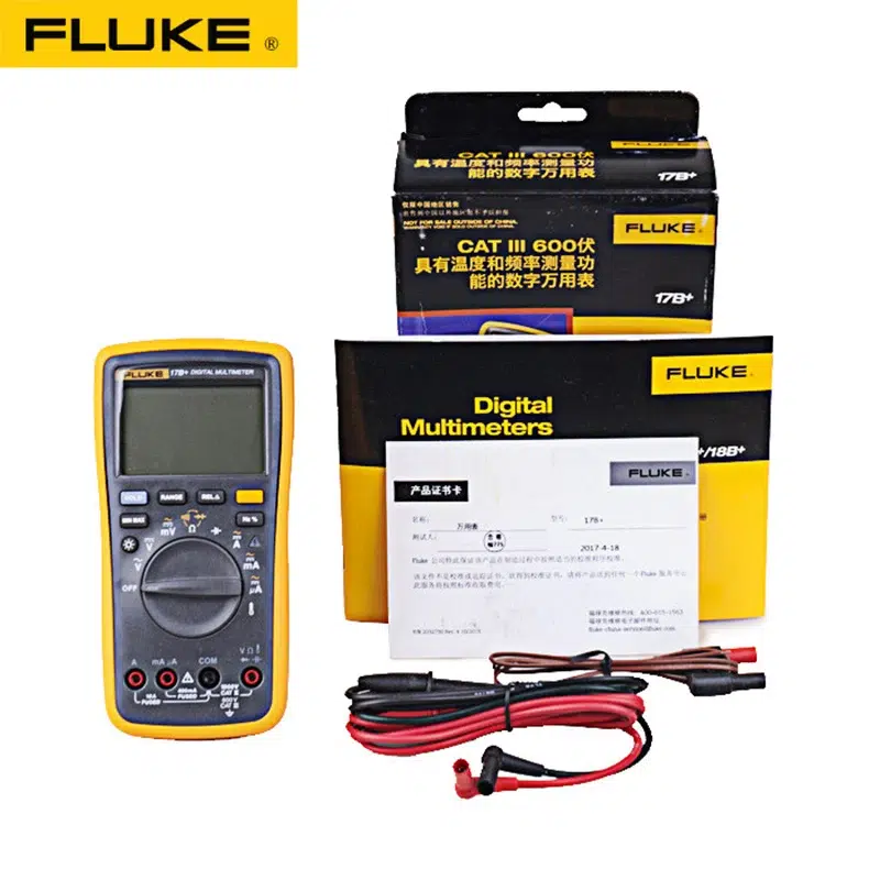 Multimètre à plage numérique automatique Fluke, DMM, AC, DC, Diode, R/C, Testeur de courant de tension, Original, 15B +, 17B +, 18B +, Fluke12E + – Image 4