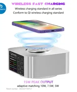 X-POWER mécanique Plus Max Station de chargeur sans fil 10 ports QC3.0 PD3.1 Charge rapide pour iPhone 15 14 13 11Pro Max Xiaomi Ordinateur portable